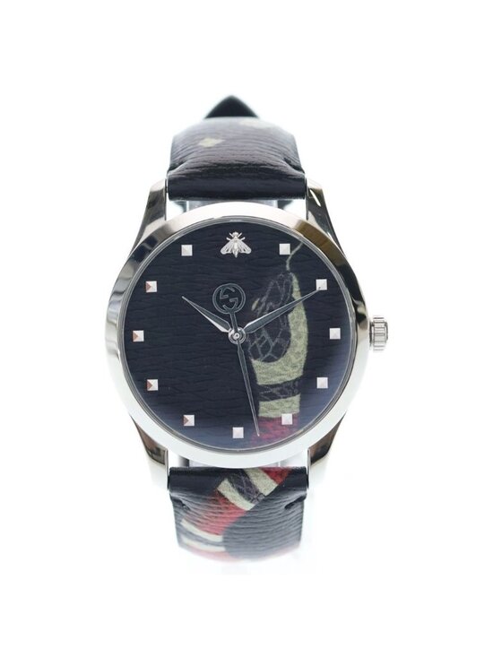 Gucci le March Des Merveilles Snake Print Quartz Watch Black